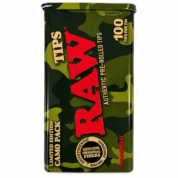 Raw | Pre-Rolled | Camo | 100ct | Tips