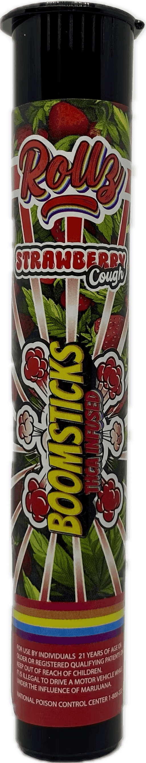 Rollz - Strawberry Cough Boomstick - 1g THCA Infused Preroll